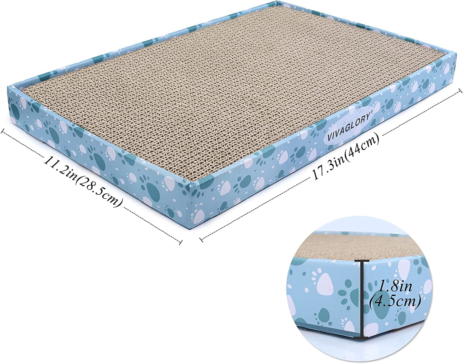 Cat Scratcher Padpal Cat Scratching Board, Cardboard Scratcher with Catnip for Indoor, Flat Scratch Board Scratch Pad Cardboard for Kitten, Extra Wide, 3Pack